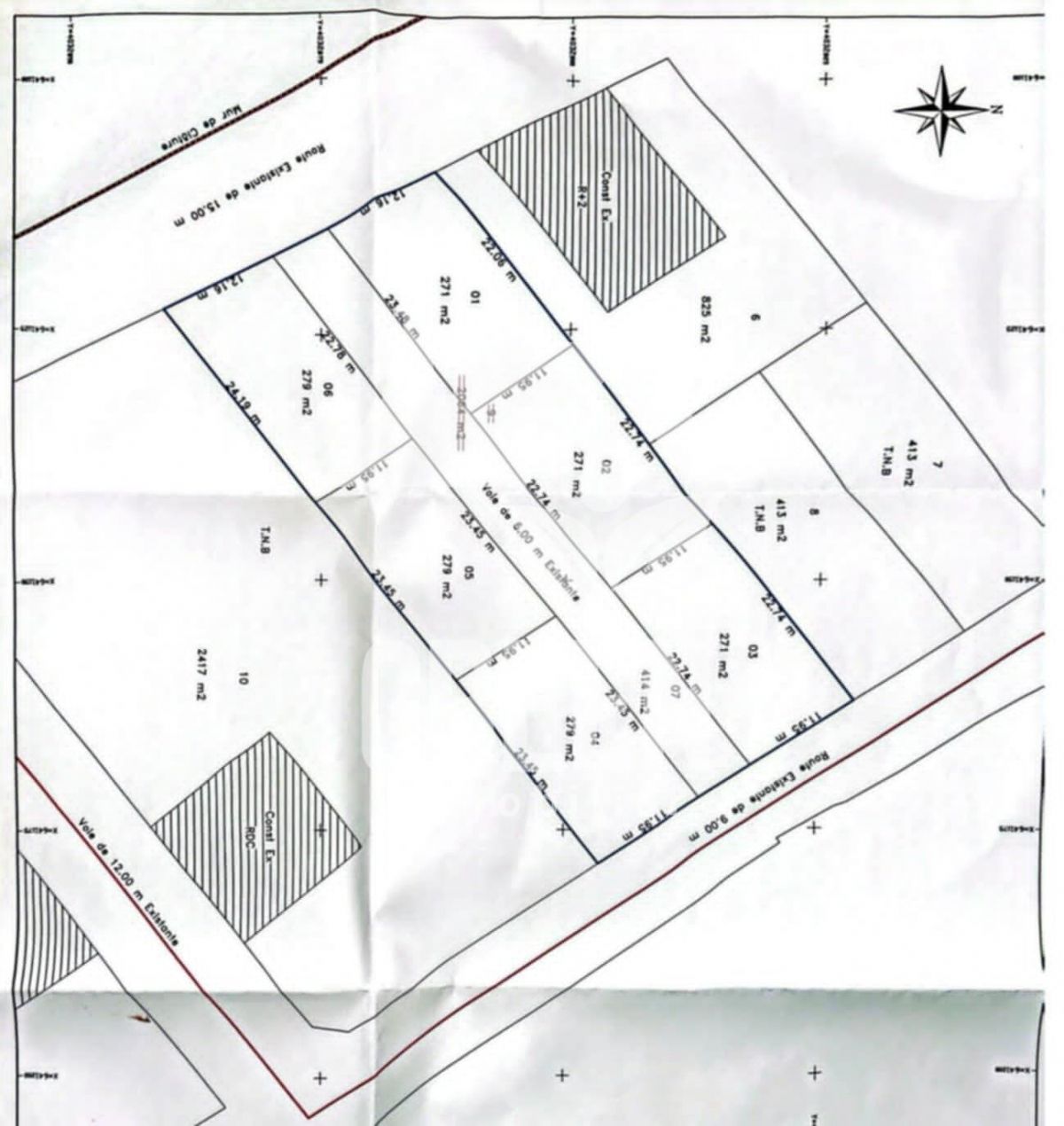 À vendre 6 lots hammamet zone bir bouregba